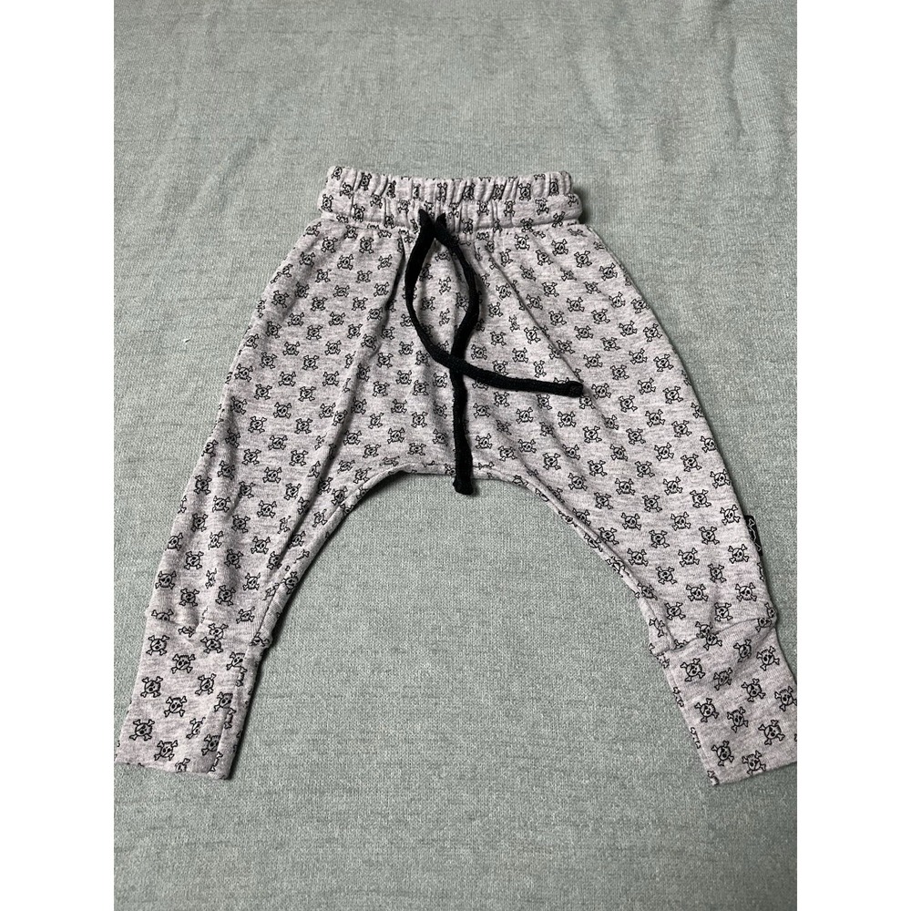 nununu Infant Skull Baggy Cotton Jogger Sweatpants Charcoal 0-6 Months